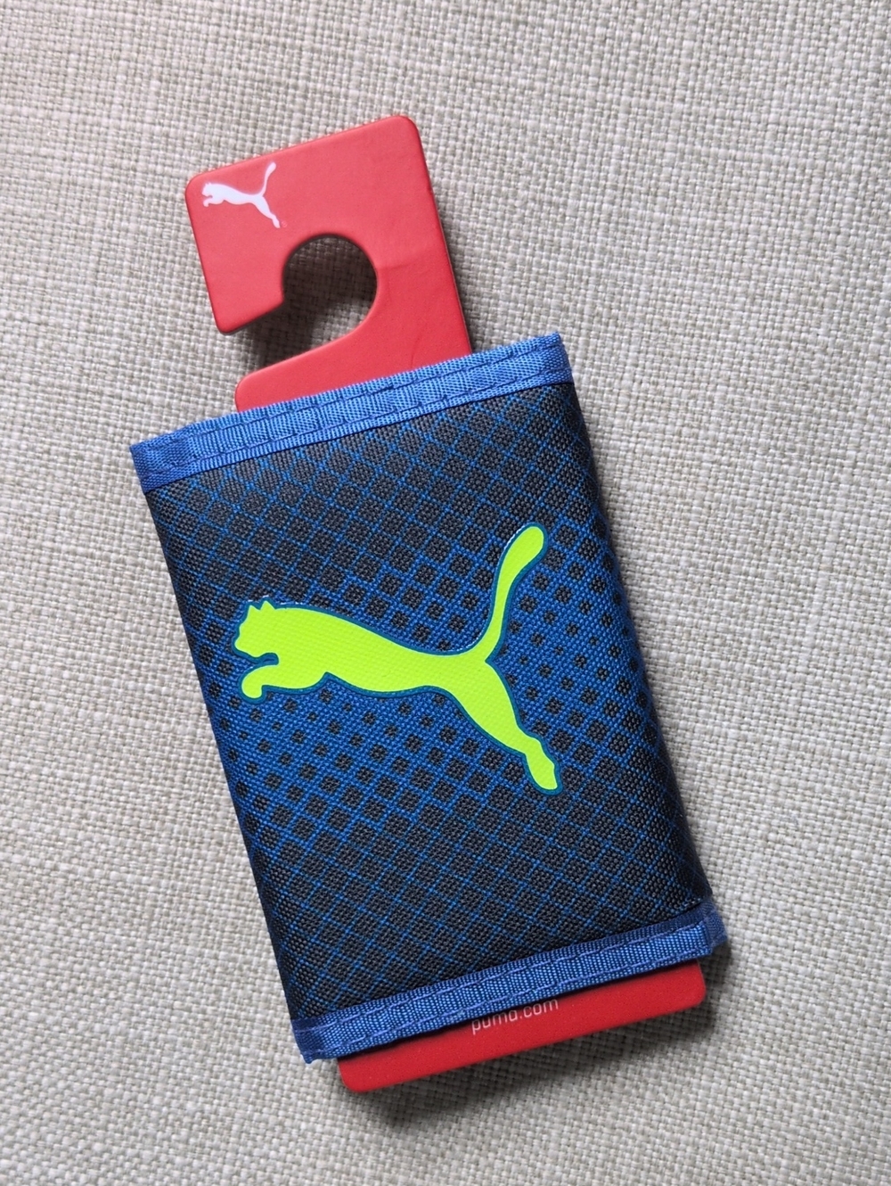 NWT Puma Blue Neon Yellow Trifold Sport Wallet One Size